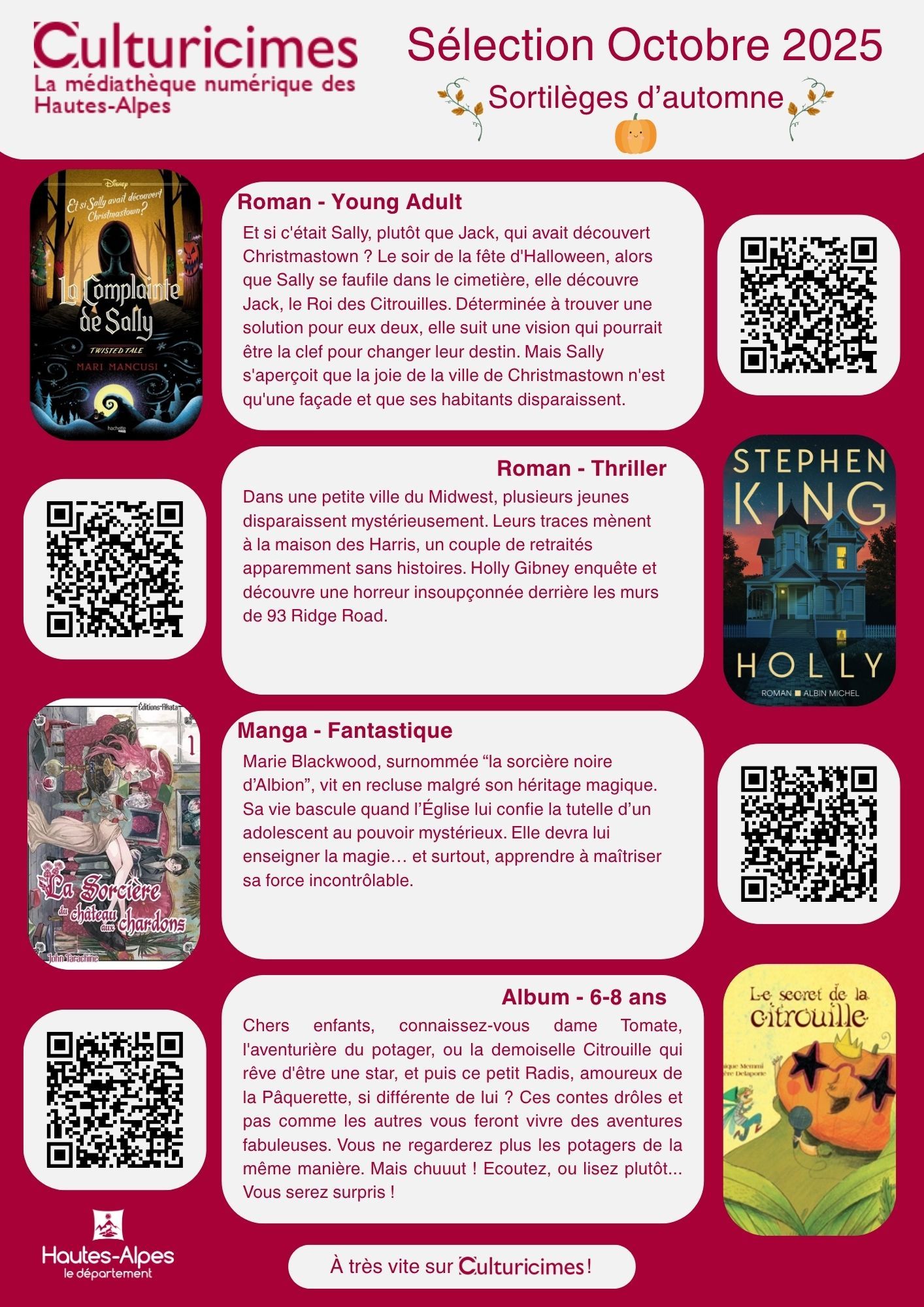 Selection Culturicimes Octobre 25